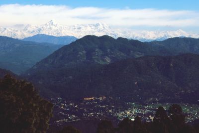 Scenic view of mountains against sky