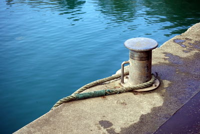 High angle view of pier on sea