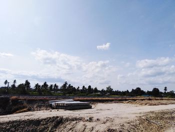 Scenic view of land against sky