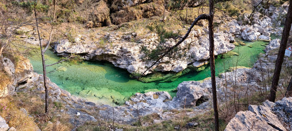 High angle view of rock formations