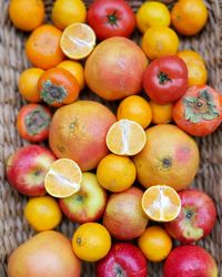 High angle view of apples