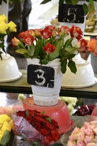 Close-up of roses for sale at market