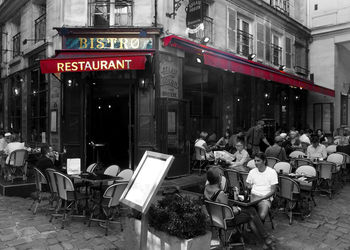 Chairs and tables in restaurant