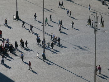 High angle view of people at piazza del popolo