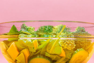 Close-up of drink against glass