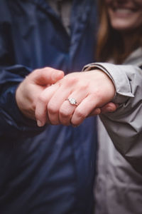 Close-up of woman holding hands