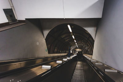 Rear view of subway station platform, belluno, italy 