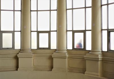 Reflection of building in glass window