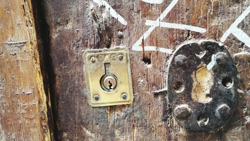 Close-up of wooden door