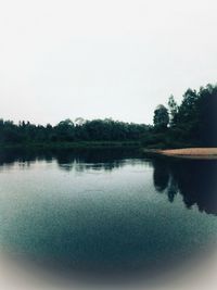 Scenic view of lake against clear sky