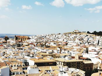 High angle view of antequera townscape against sky