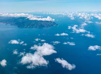 Aerial view of sea against sky