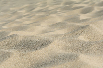 High angle view of sand on beach