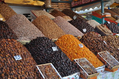 High angle view of fruits for sale in market