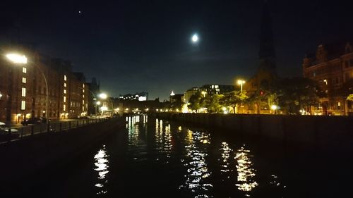 Illuminated city at night