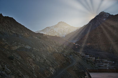 Scenic view of mountains against sky