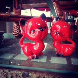 Close-up of red wall