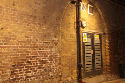 Closed door of old building