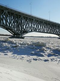 Bridge against sky during winter