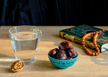 Close-up of drink in glass on table