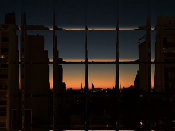 Silhouette of buildings at night