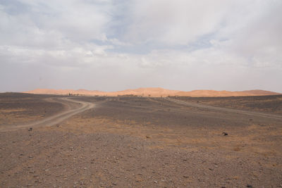 Scenic view of landscape against cloudy sky