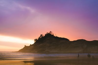 Scenic view of sea during sunset