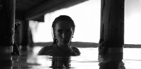 Portrait of woman in swimming pool