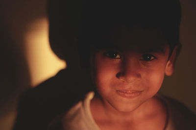 Close-up portrait of young boy