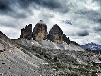 Scenic view of rocky mountains against sky