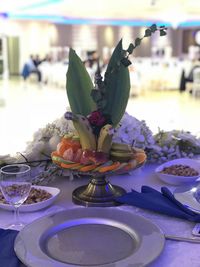 Close-up of food on table