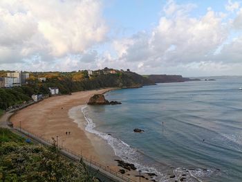 Scenic view of beach against sky