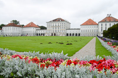 Flowers in front of building