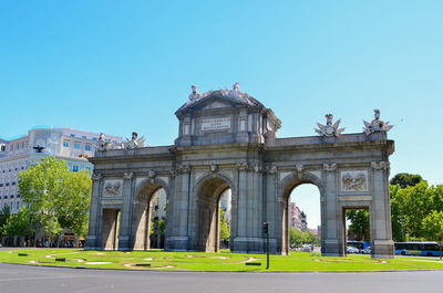 View of historical building against blue sky