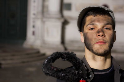 Portrait of young man during carnival