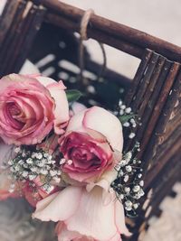 Close-up of pink rose bouquet