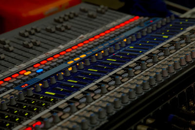 Close-up of sound mixer