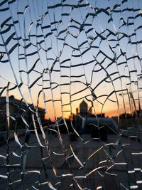 Look through broken glass on the cathedral of christ the saviour 