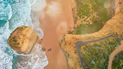 High angle view of beach