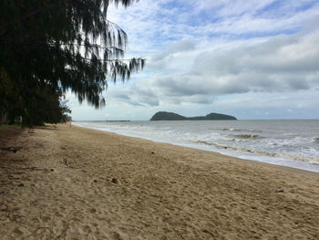 Scenic view of beach against sky