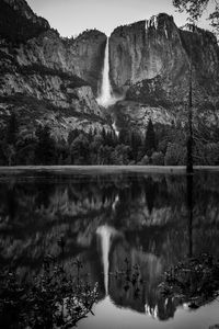 Scenic view of waterfall