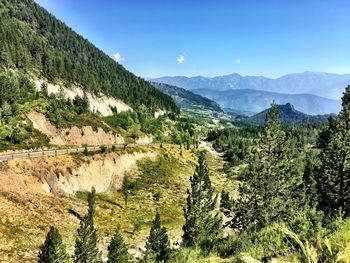 Scenic view of landscape and mountains against sky