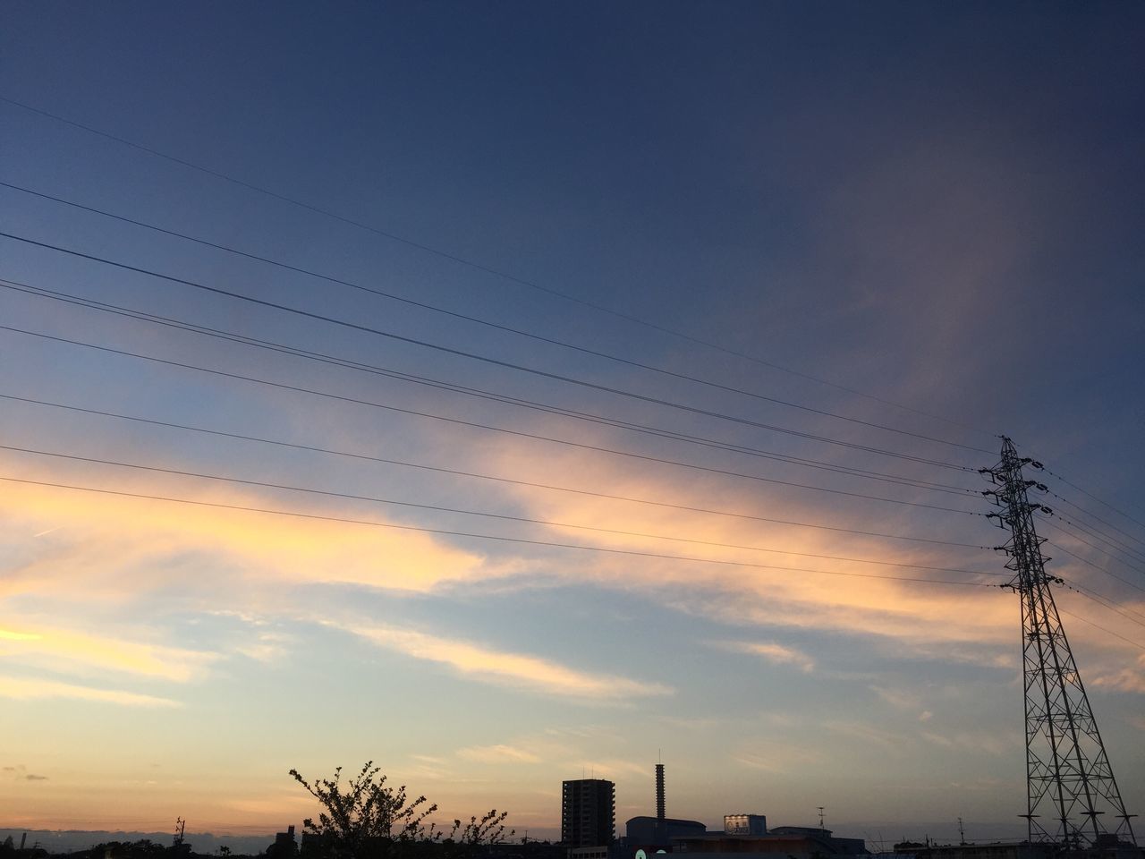 bird, animal themes, silhouette, animals in the wild, flying, low angle view, wildlife, sky, sunset, flock of birds, nature, cloud - sky, power line, beauty in nature, dusk, scenics, tranquility, connection, outdoors