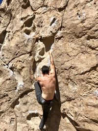 Trying hard bouldering