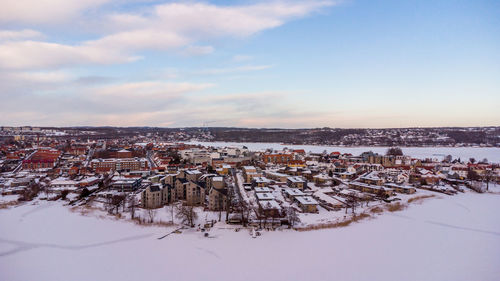 Residential area søtoften at lake lillesø, skanderborg, denmark