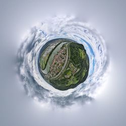 Digital composite image of water against sky