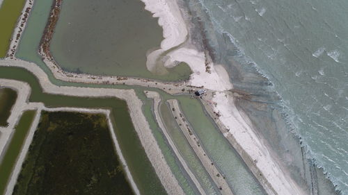 High angle view of beach