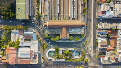 Aerial view of buildings in city