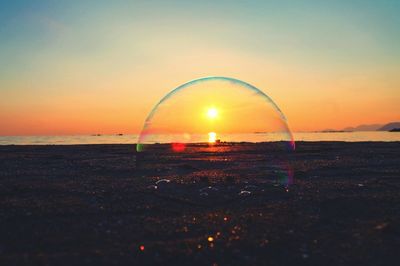 Scenic view of sea during sunset