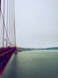 Suspension bridge over sea